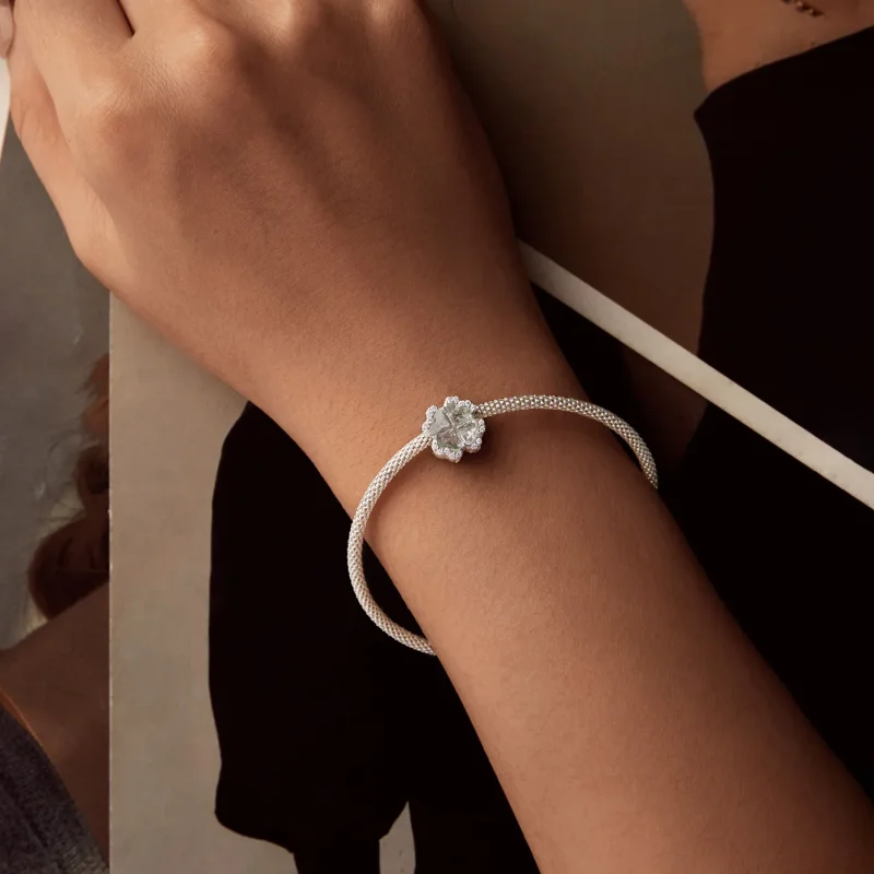 (slika za) Obesek Štiriperesna deteljica v stilu PANDORA - SCC2803 - Ogled 6