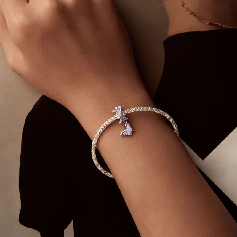 (slika za) Obesek z metulji v stilu PANDORA - BSC1033 - Ogled 6