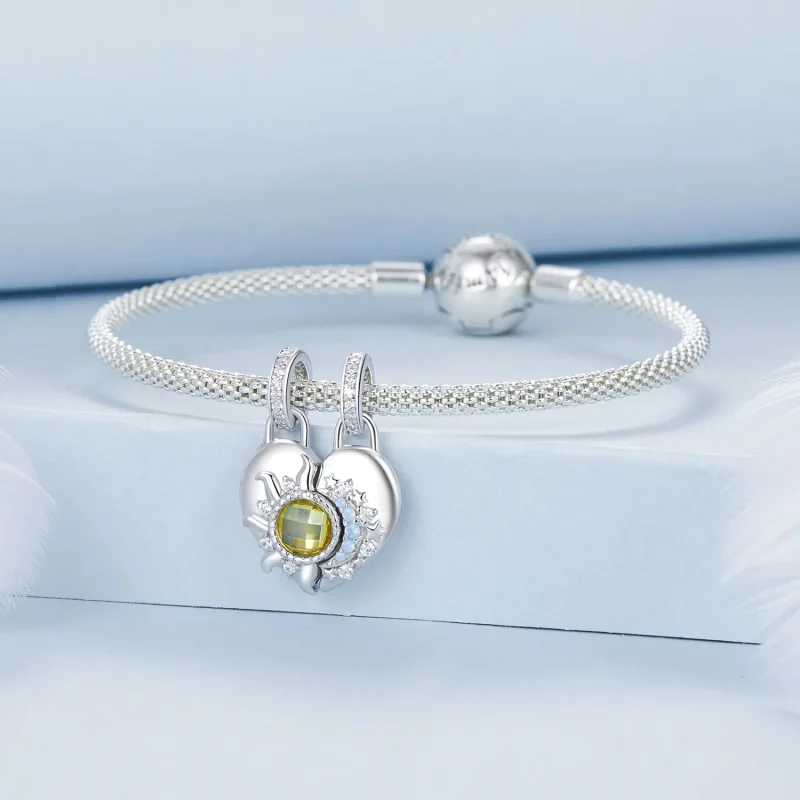 (slika za) Obesek za ljubezen v slogu PANDORA Sonce in Luna - BSC1034 - Ogled 6