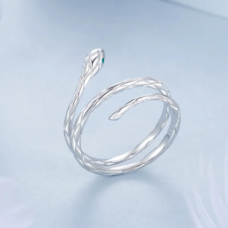 (slika za) Odprt prstan s kačo v stilu PANDORA - BSR555-E - Ogled 2