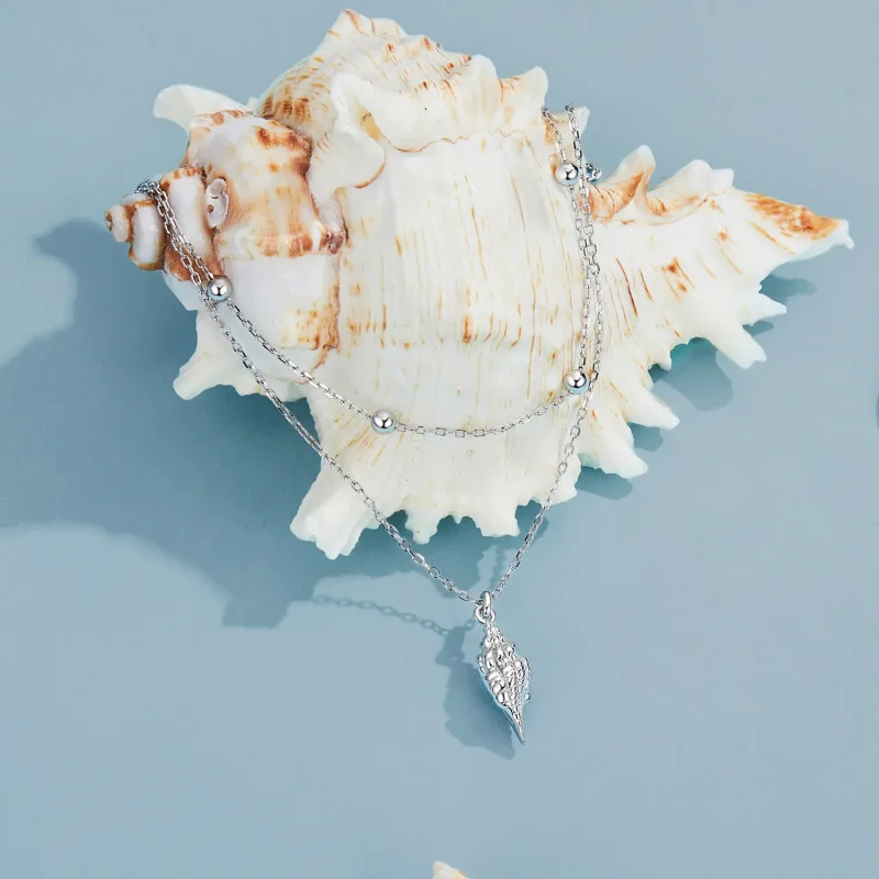 (slika za) Ogrlica iz školjke v stilu PANDORA - BSN387 - Ogled 2