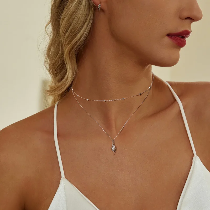 (slika za) Ogrlica iz školjke v stilu PANDORA - BSN387 - Ogled 6