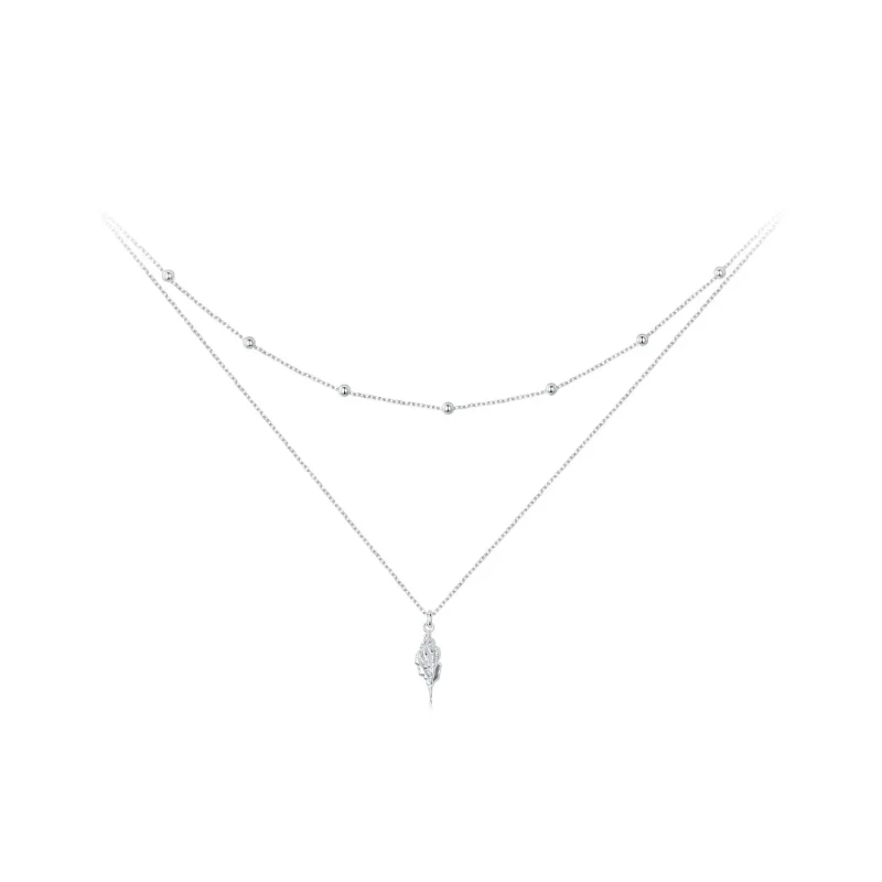 (slika za) Ogrlica iz školjke v stilu PANDORA - BSN387 - Slika izdelka