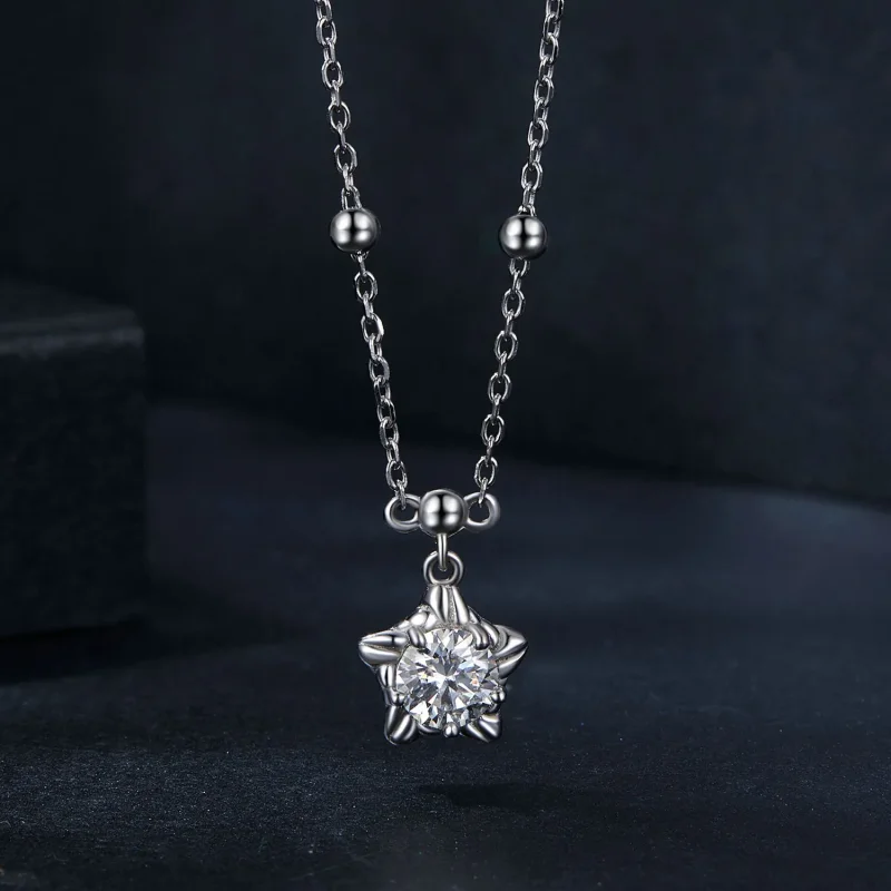 (slika za) Ogrlica PANDORA Style Starlight 0,5ct (z enim certifikatom) - MSN036 - Ogled 3