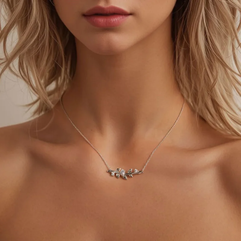 (slika za) Ogrlica v slogu listov PANDORA - BSN391 - Ogled 6