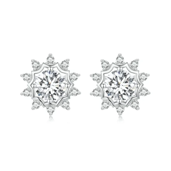 (slika za) PANDORA Style Brilliant Beauty 0,5ct uhani iz moissanita (dva certifikata) - MSE048