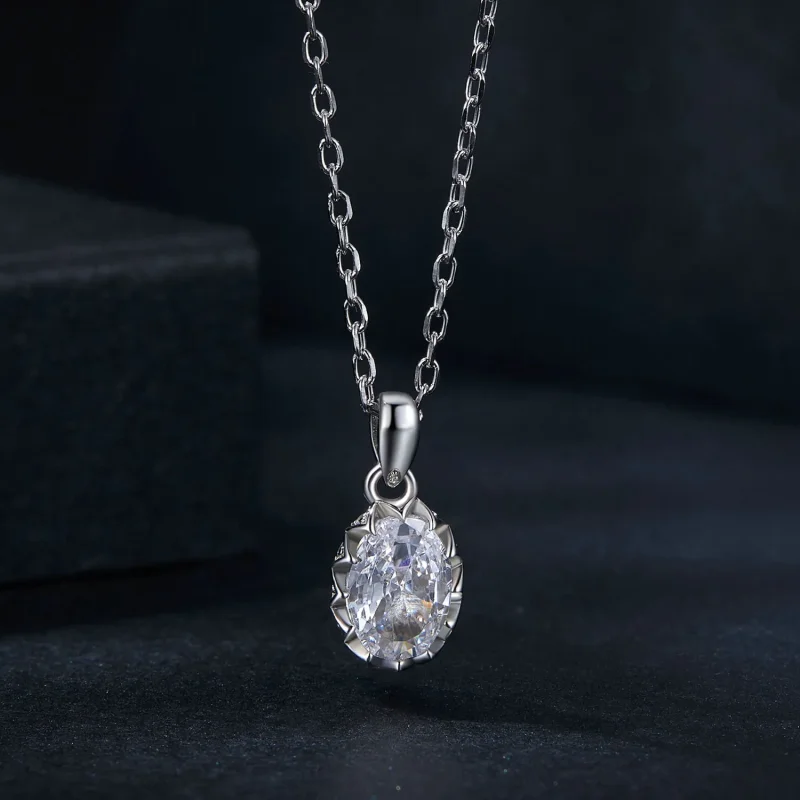 (slika za) PANDORA Style Brilliant Beauty 1ct ogrlica iz moissanita (z enim certifikatom) - - Ogled 3