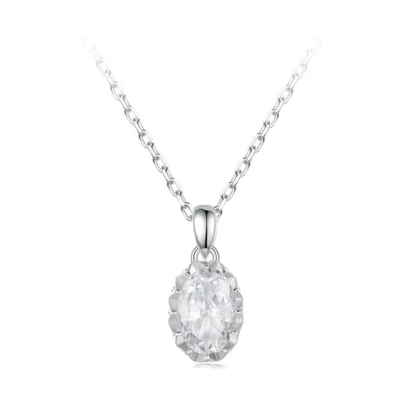(slika za) PANDORA Style Brilliant Beauty 1ct ogrlica iz moissanita (z enim certifikatom) - MSN035