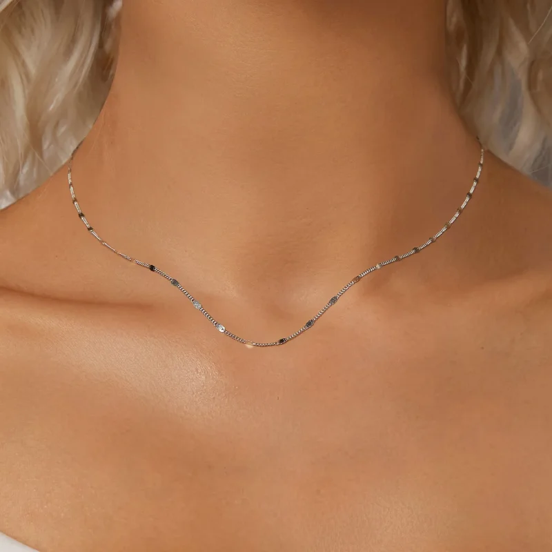 (slika za) PANDORA Style Izjemna bleščeča osnovna ogrlica - SCA030 - Ogled 4