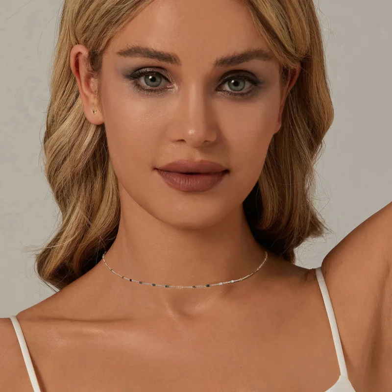 (slika za) PANDORA Style Izjemna bleščeča osnovna ogrlica - SCA030 - Ogled 6