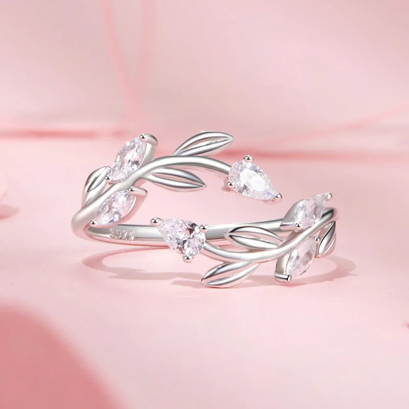 (slika za) PANDORA Style Leaf Wrap Odprti prstan - BSR552-E - Ogled 3