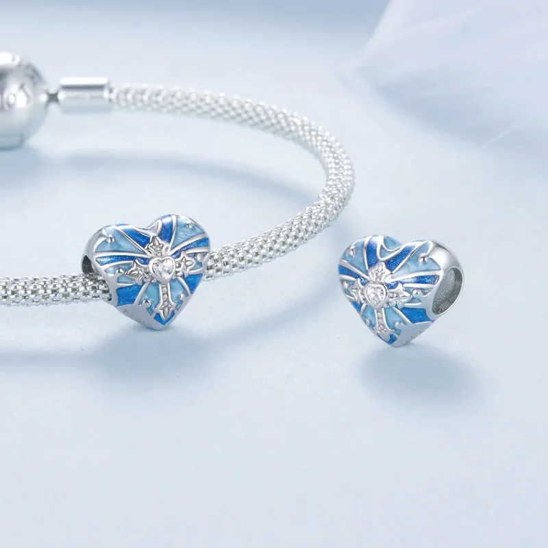 (slika za) PANDORA Style Obesek s križem v obliki srca - BSC1024 - Ogled 4