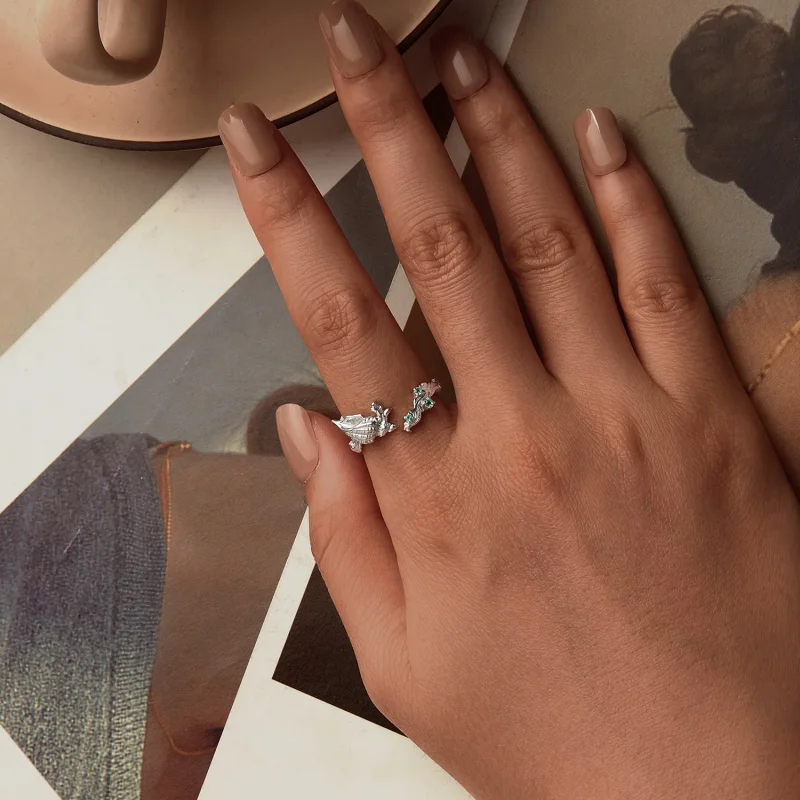 (slika za) PANDORA Style odprt obroč iz školjke - BSR554-E - Ogled 4