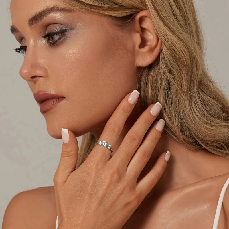 (slika za) PANDORA Style Romantični 1ct prstan iz moissanita (z enim certifikatom) - MSR051 - Ogled 6