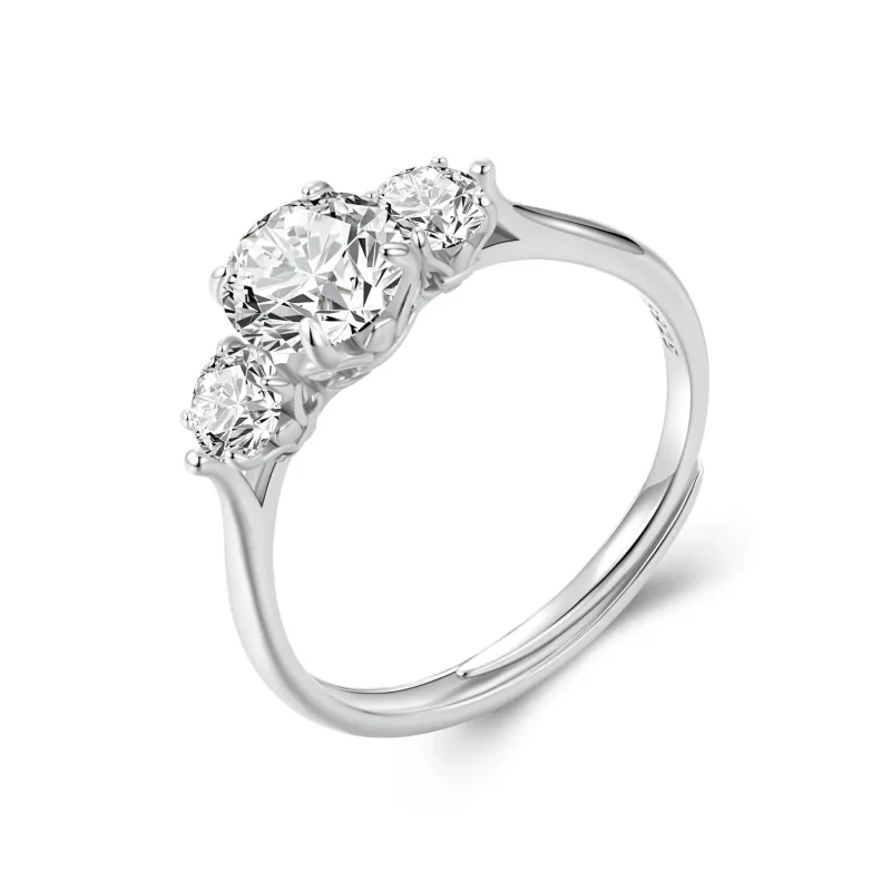 (slika za) PANDORA Style Romantični 1ct prstan iz moissanita (z enim certifikatom) - MSR051-E
