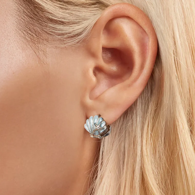 (slika za) PANDORA Style Shell uhani - BSE1011 - Ogled 5