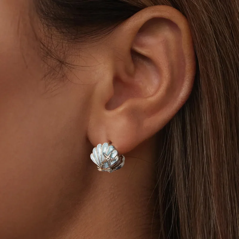 (slika za) PANDORA Style Shell uhani - BSE1011 - Ogled 6