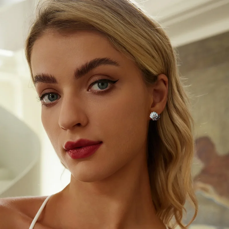 (slika za) PANDORA Style Shell uhani - BSE1011 - Ogled 8