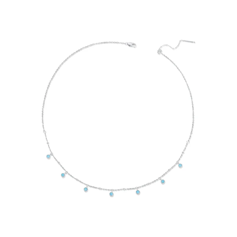 (slika za) PANDORA Style Turkizna ogrlica - BSN388 - Slika izdelka