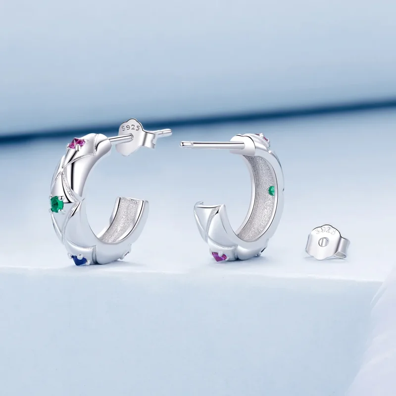 (slika za) PANDORA Style Vintage uhani z diamantnim vzorcem - BSE1032 - Ogled 2