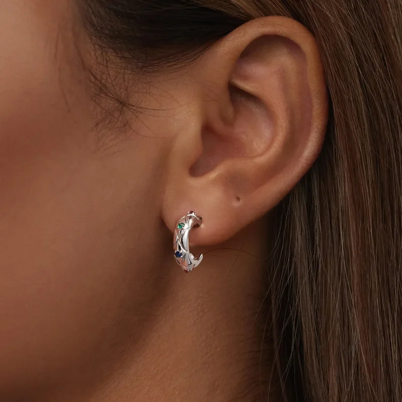(slika za) PANDORA Style Vintage uhani z diamantnim vzorcem - BSE1032 - Ogled 6