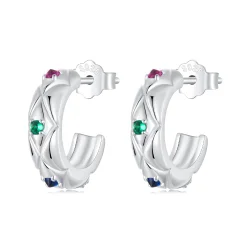 PANDORA Style Vintage uhani z diamantnim vzorcem - BSE1032