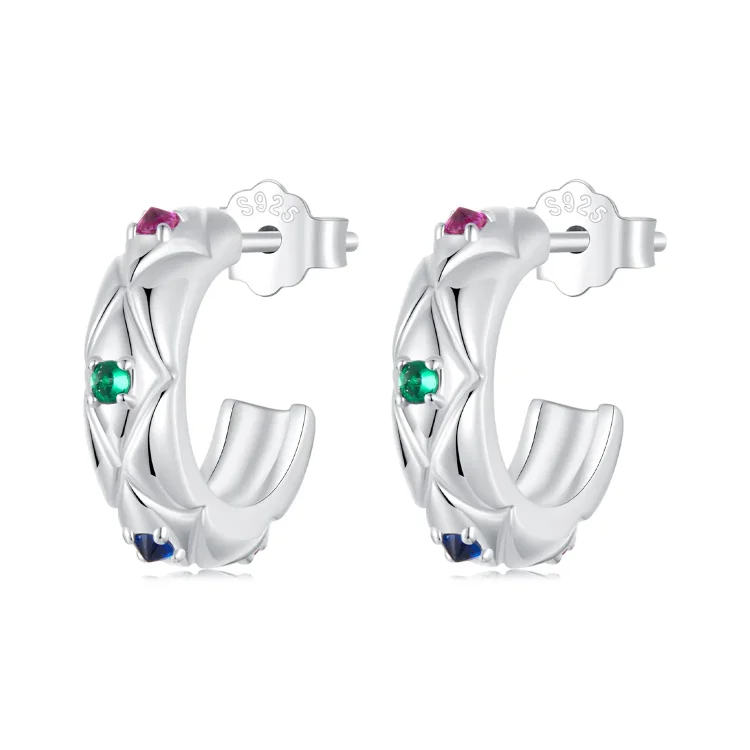 PANDORA Style Vintage uhani z diamantnim vzorcem - BSE1032