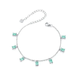 (slika za) PANDORA Style Zelena majhna zapestnica z resicami - BSB168