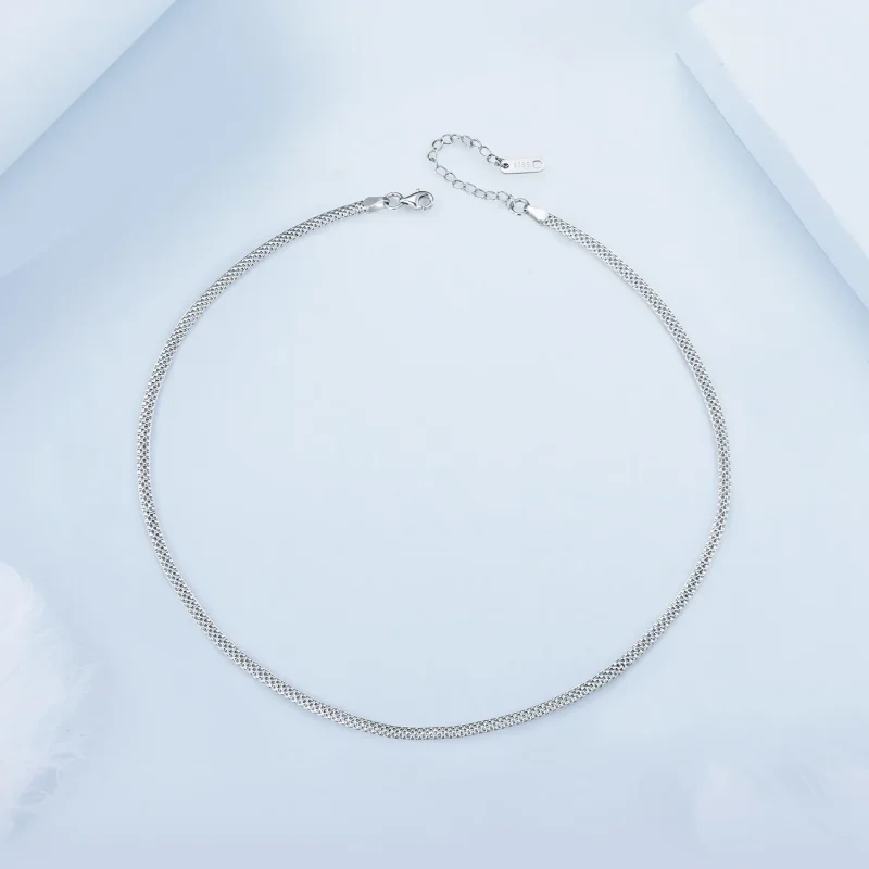 (slika za) Pletena ogrlica v stilu PANDORA - BSA009 - Ogled 3