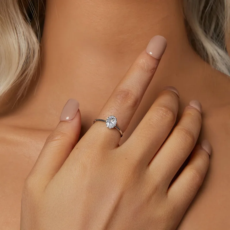 (slika za) Prstan PANDORA Style Brilliant Beauty 1ct iz moissanita (z enim certifikatom) - - Ogled 5