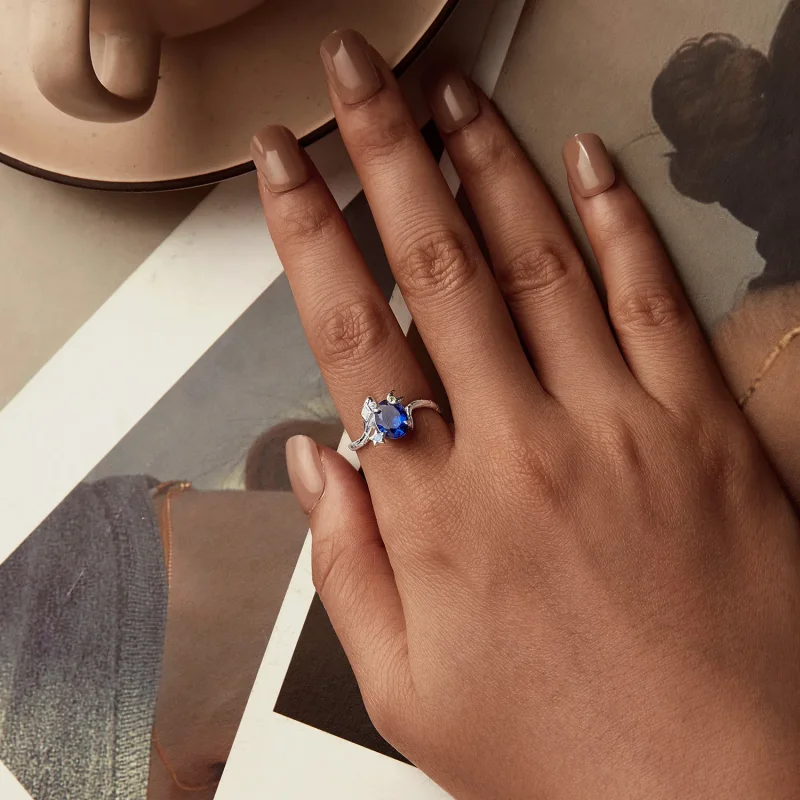 (slika za) Prstan s kačo zvezda-luna v stilu PANDORA - BSR557 - Ogled 4