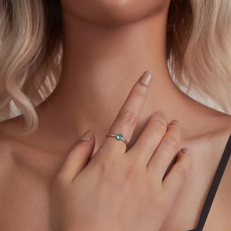 (slika za) Prstan z diamantnim vzorcem v slogu PANDORA - BSR563 - Ogled 6