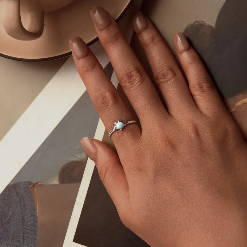 (slika za) Prstan z želvo v stilu PANDORA - BSR553-E - Ogled 4