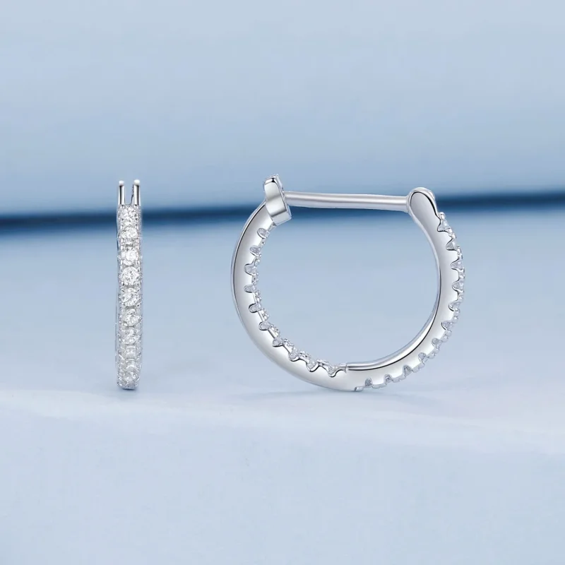 (slika za) Svetleči uhani v stilu PANDORA - BSE1023 - Ogled 2