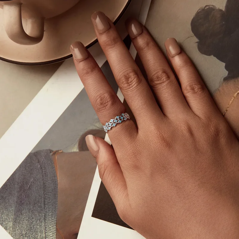 (slika za) Turkizni prstan v stilu PANDORA - BSR556 - Ogled 4