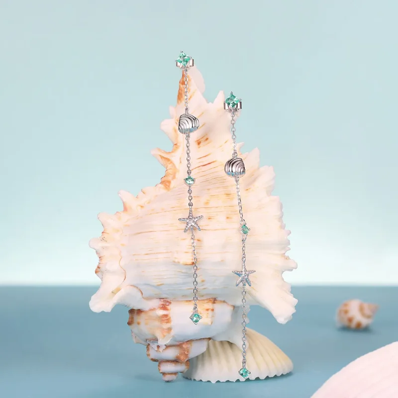 (slika za) Uhani modri ocean v slogu PANDORA - BSE1013 - Ogled 2