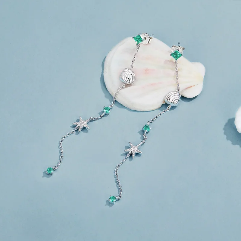 (slika za) Uhani modri ocean v slogu PANDORA - BSE1013 - Ogled 3