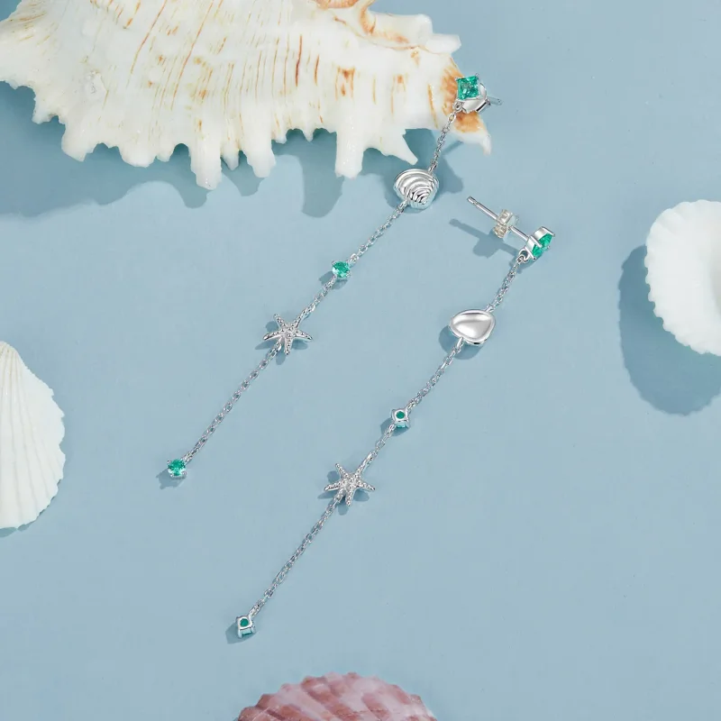 (slika za) Uhani modri ocean v slogu PANDORA - BSE1013 - Ogled 4