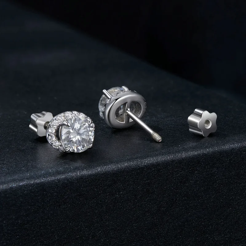 (slika za) Uhani PANDORA Style Starry Moissanite 0,5ct (dva certifikata) - MSE054 - Ogled 2