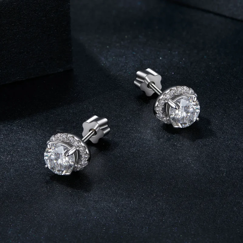 (slika za) Uhani PANDORA Style Starry Moissanite 0,5ct (dva certifikata) - MSE054 - Ogled 3