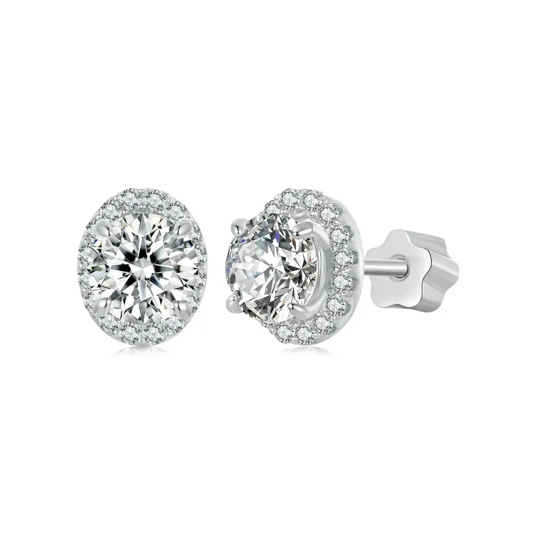 Uhani PANDORA Style Starry Moissanite 0,5ct (dva certifikata) - MSE054
