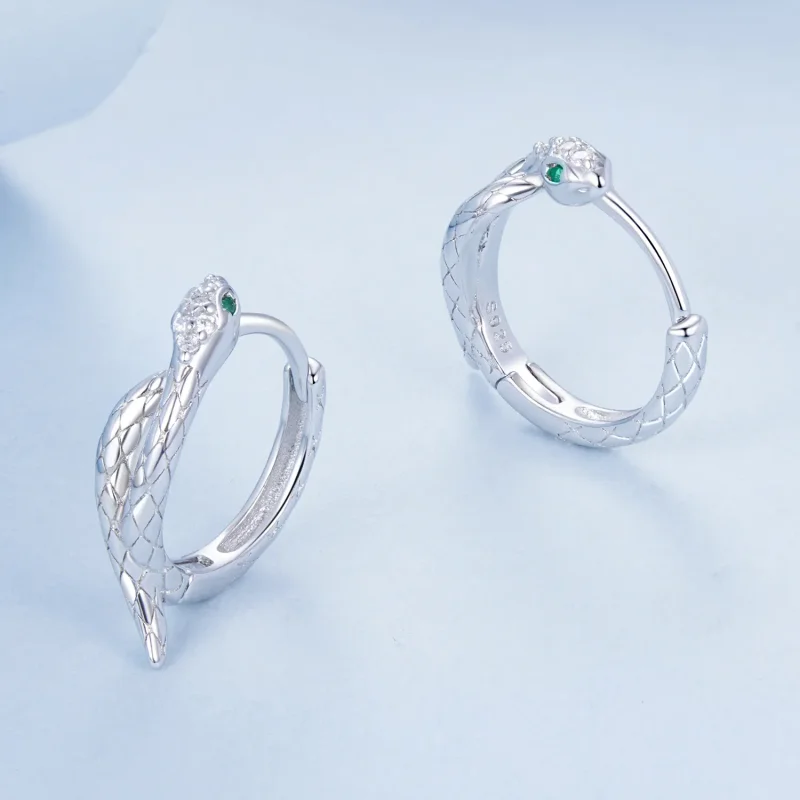 (slika za) Uhani v obliki kače v stilu PANDORA - BSE1008 - Ogled 3