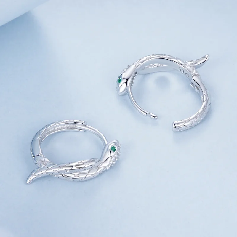 (slika za) Uhani v obliki kače v stilu PANDORA - BSE1008 - Ogled 4