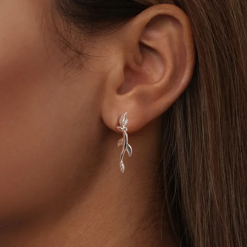 (slika za) Uhani v obliki listov PANDORA - BSE1025 - Ogled 6