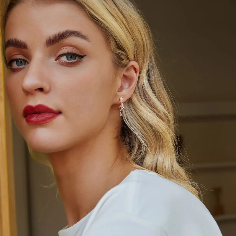 (slika za) Uhani v obliki listov PANDORA - BSE1025 - Ogled 8