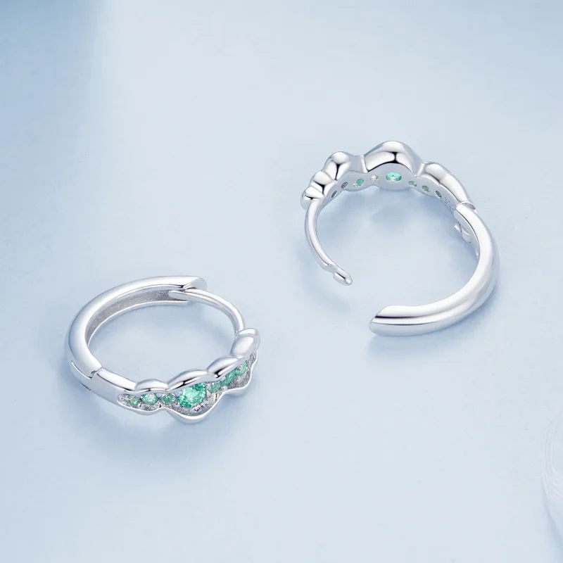 (slika za) Uhani z zelenimi valovi v stilu PANDORA - BSE1034 - Ogled 4