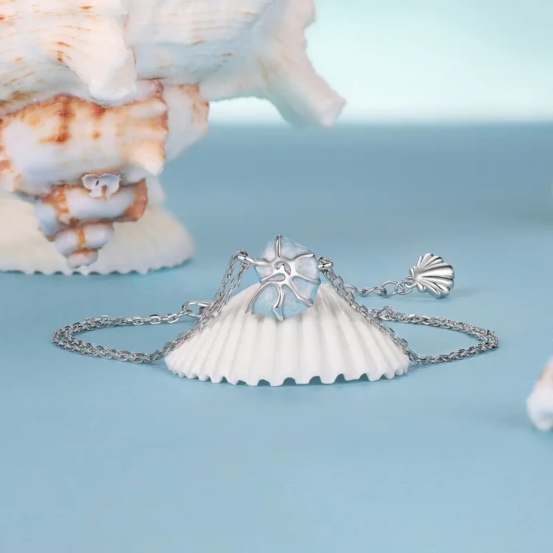 (slika za) Zapestnica modre školjke v stilu PANDORA - BSB176 - Ogled 3