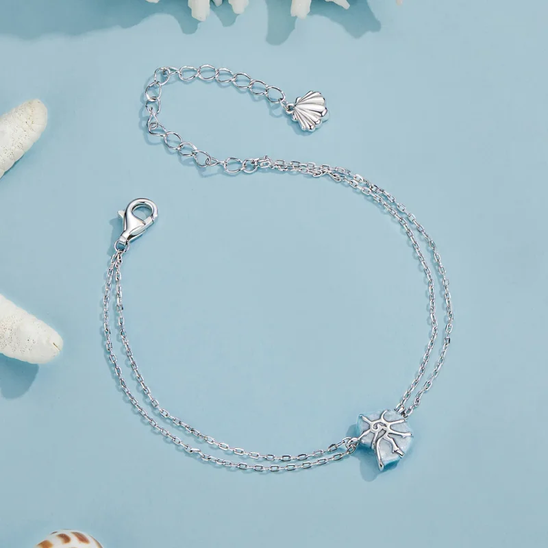 (slika za) Zapestnica modre školjke v stilu PANDORA - BSB176 - Ogled 4