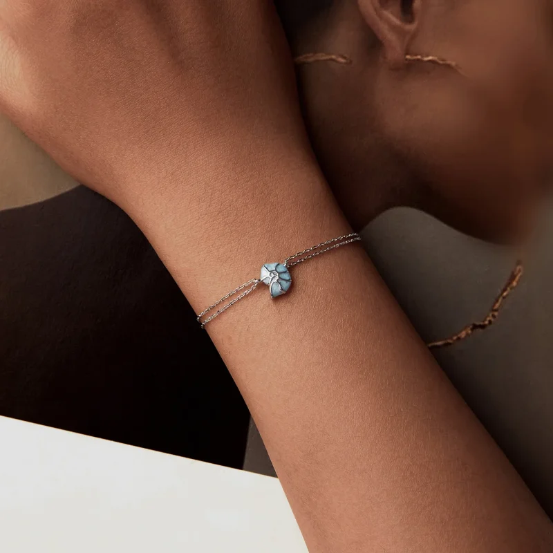 (slika za) Zapestnica modre školjke v stilu PANDORA - BSB176 - Ogled 5