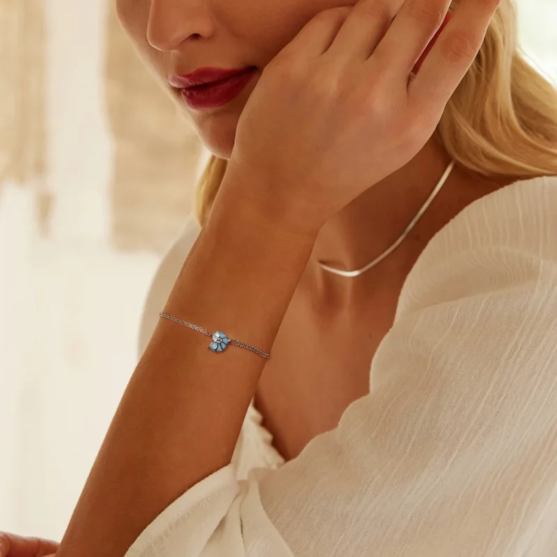 (slika za) Zapestnica modre školjke v stilu PANDORA - BSB176 - Ogled 7